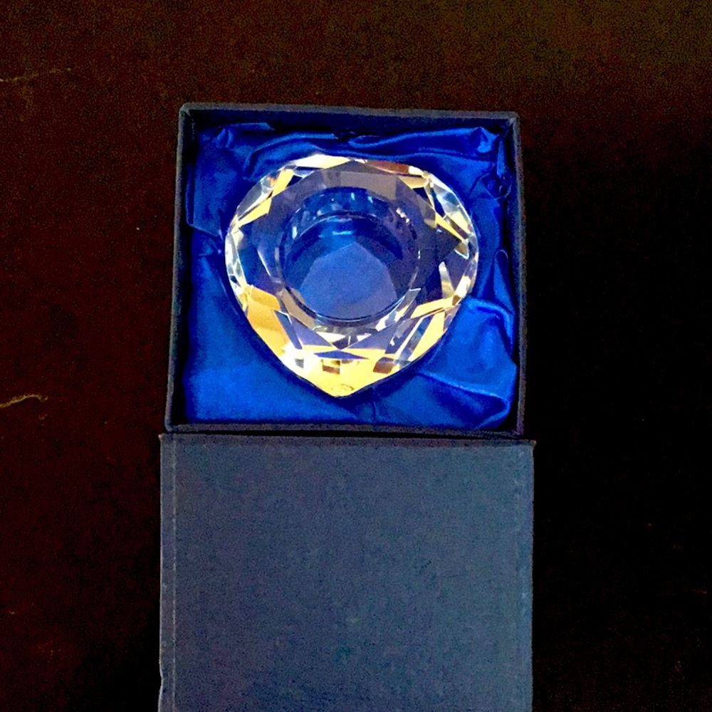 Crystal Heart Tea light Holder